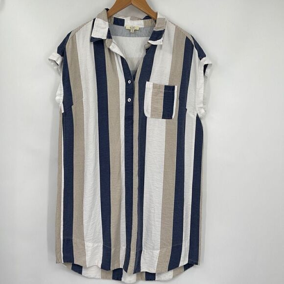 Kori America Women's Multicolor Striped Shirt Dress Size Small - Picture 1 of 8